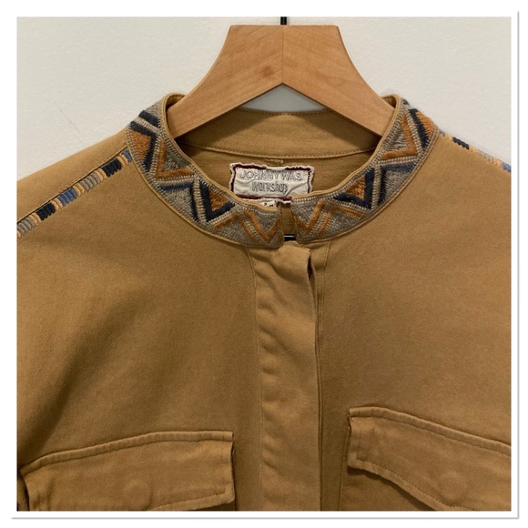 Johnny Was Amika Peplum Military Jacket Khaki Size Small - Picture 5 of 12